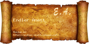Endler Anett névjegykártya